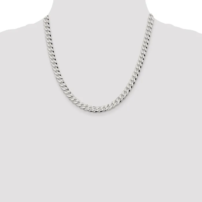 Rings WB Choice Jewelry Sterling Silver 7mm Beveled Curb ChainWBCQFB18020 Rings WB Choice Jewelry Sterling Silver 7mm Beveled Curb ChainWBCQFB18020