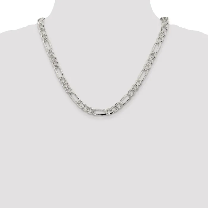 Rings WB Choice Jewelry Sterling Silver 8mm Pav Flat Figaro ChainWBCQFF22020 Rings WB Choice Jewelry Sterling Silver 8mm Pav Flat Figaro ChainWBCQFF22020