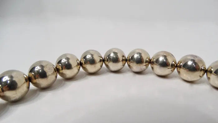 Silver Beaded Necklace Vintage by Misty Necklaces