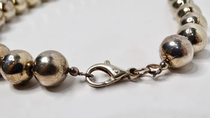 Silver Beaded Necklace Vintage by Misty Necklaces