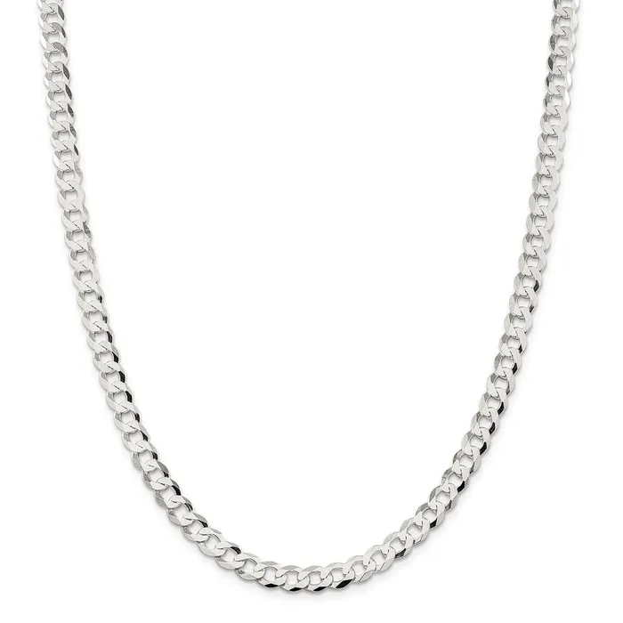 Sterling Silver 68mm Flat Curb ChainWBCQLB18030 WB Choice Jewelry Rings