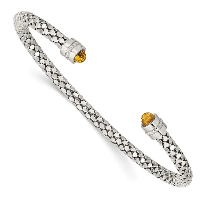 Sterling Silver Citrine Textured Cuff BraceletWBCQG4807 WB Choice Jewelry Bracelets Sterling Silver Citrine Textured Cuff BraceletWBCQG4807 WB Choice Jewelry Bracelets