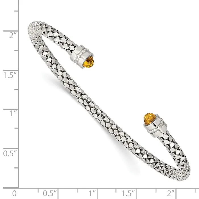 Sterling Silver Citrine Textured Cuff BraceletWBCQG4807 WB Choice Jewelry Bracelets Sterling Silver Citrine Textured Cuff BraceletWBCQG4807 WB Choice Jewelry Bracelets