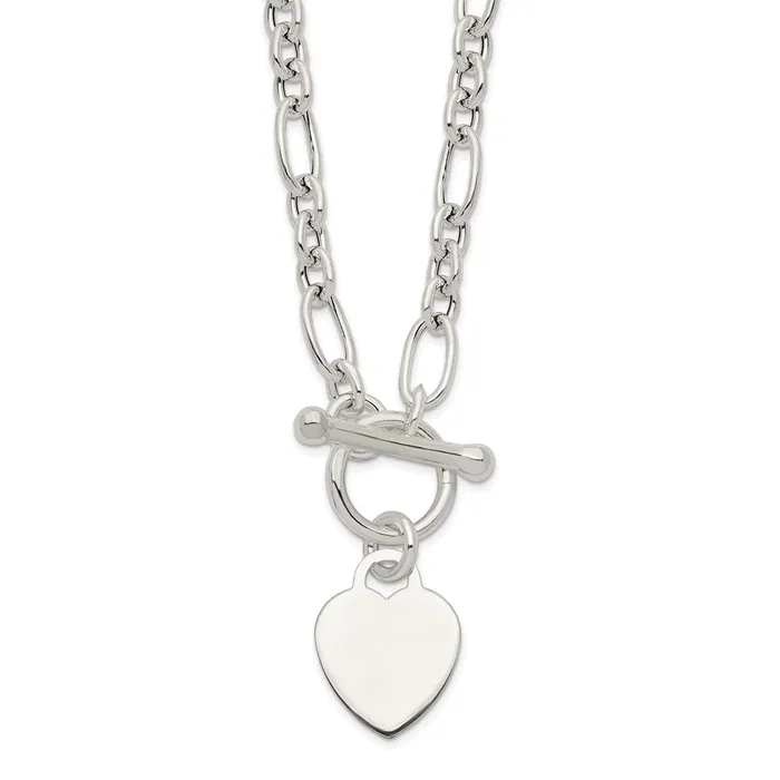 Sterling Silver Polished Heart Charm Fancy Link NecklaceWBCQG608718 WB Choice Jewelry Necklaces Sterling Silver Polished Heart Charm Fancy Link NecklaceWBCQG608718 WB Choice Jewelry Necklaces