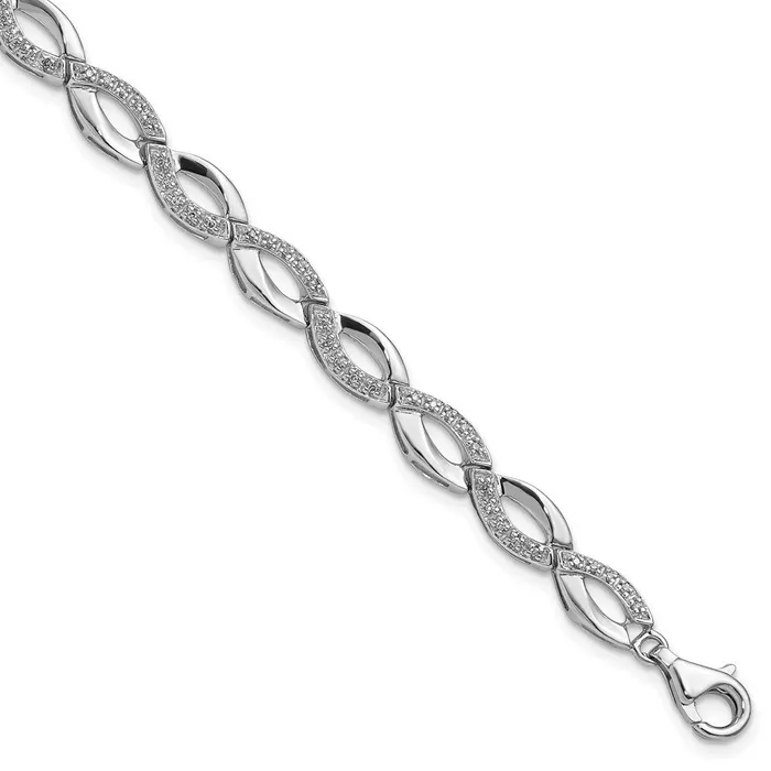 Sterling Silver Rhodiumplated Diam BraceletWBCQDX1146 WB Choice Jewelry Bracelets Sterling Silver Rhodiumplated Diam BraceletWBCQDX1146 WB Choice Jewelry Bracelets