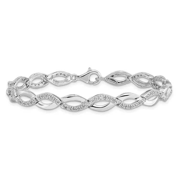 Sterling Silver Rhodiumplated Diam BraceletWBCQDX1146 WB Choice Jewelry Bracelets Sterling Silver Rhodiumplated Diam BraceletWBCQDX1146 WB Choice Jewelry Bracelets