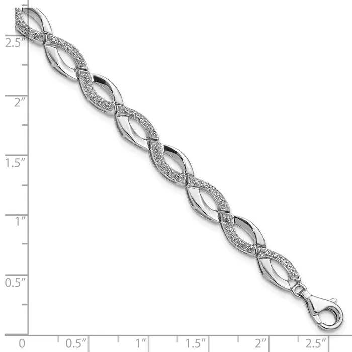 Sterling Silver Rhodiumplated Diam BraceletWBCQDX1146 WB Choice Jewelry Bracelets Sterling Silver Rhodiumplated Diam BraceletWBCQDX1146 WB Choice Jewelry Bracelets
