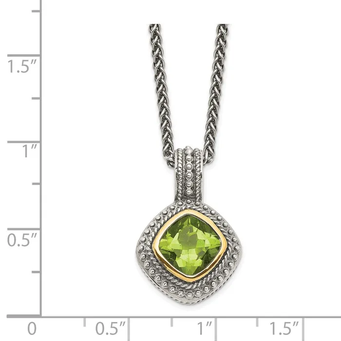 Sterling Silver w14k Peridot NecklaceWBCQTC864 WB Choice Jewelry Necklaces Sterling Silver w14k Peridot NecklaceWBCQTC864 WB Choice Jewelry Necklaces