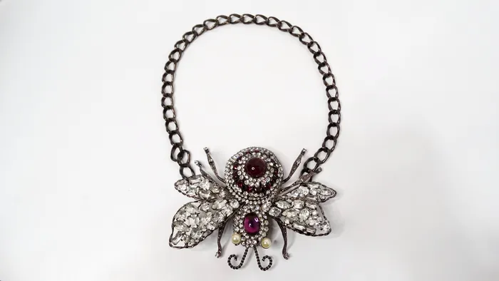 Vintage by Misty Necklaces Lawrence Vrba Large Lux Embellished Bee Statement Necklace Or Brooch