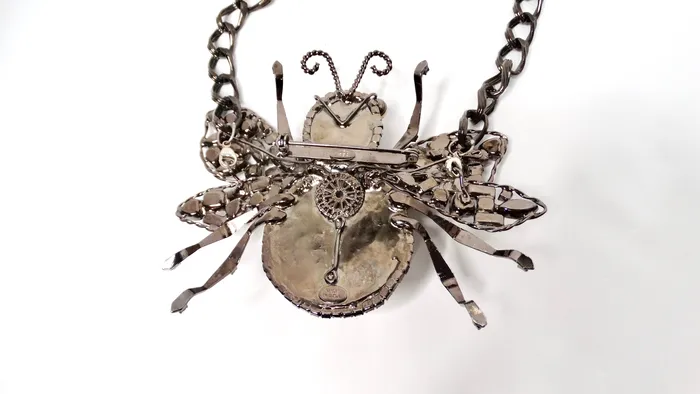 Vintage by Misty Necklaces Lawrence Vrba Large Lux Embellished Bee Statement Necklace Or Brooch