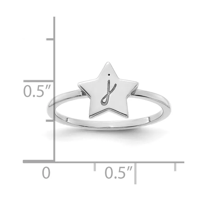WB Choice Jewelry 10KW Initial Star Signet RingWBC10XNR116W Rings WB Choice Jewelry 10KW Initial Star Signet RingWBC10XNR116W Rings