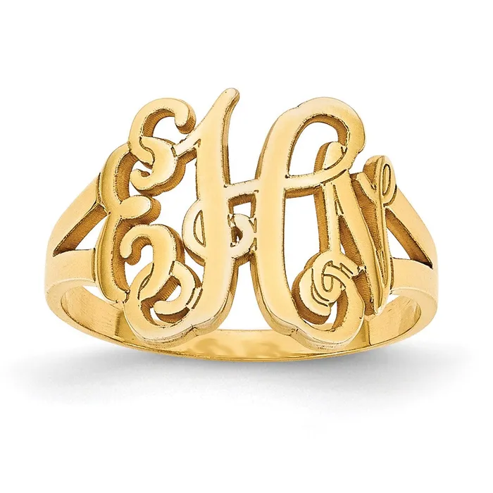 WB Choice Jewelry 10KY Polished Monogram RingWBC10XNR72Y Rings