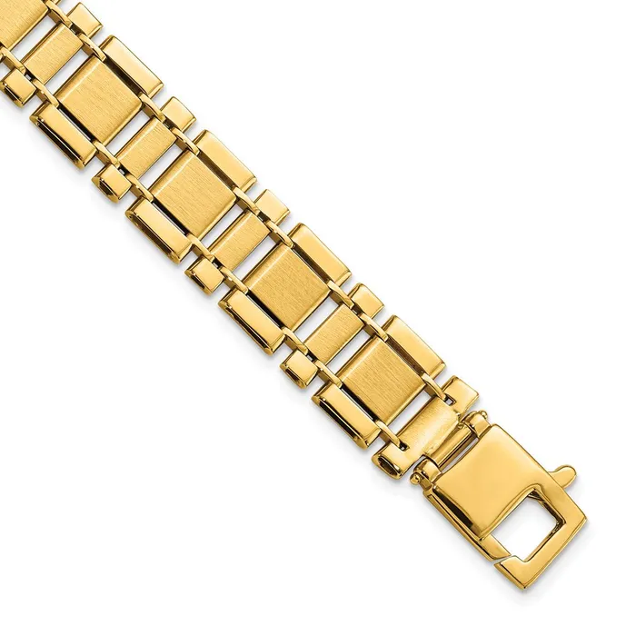 WB Choice Jewelry 14k Mens Brushed and Polished Link 85in BraceletWBCGB23385 Bracelets WB Choice Jewelry 14k Mens Brushed and Polished Link 85in BraceletWBCGB23385 Bracelets