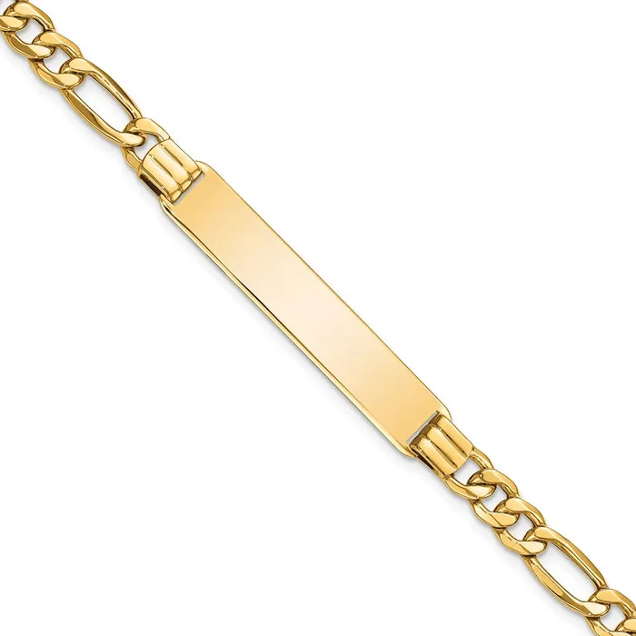 WB Choice Jewelry 14k SemiSolid Figaro Link ID BraceletWBCDCID1417 Bracelets WB Choice Jewelry 14k SemiSolid Figaro Link ID BraceletWBCDCID1417 Bracelets
