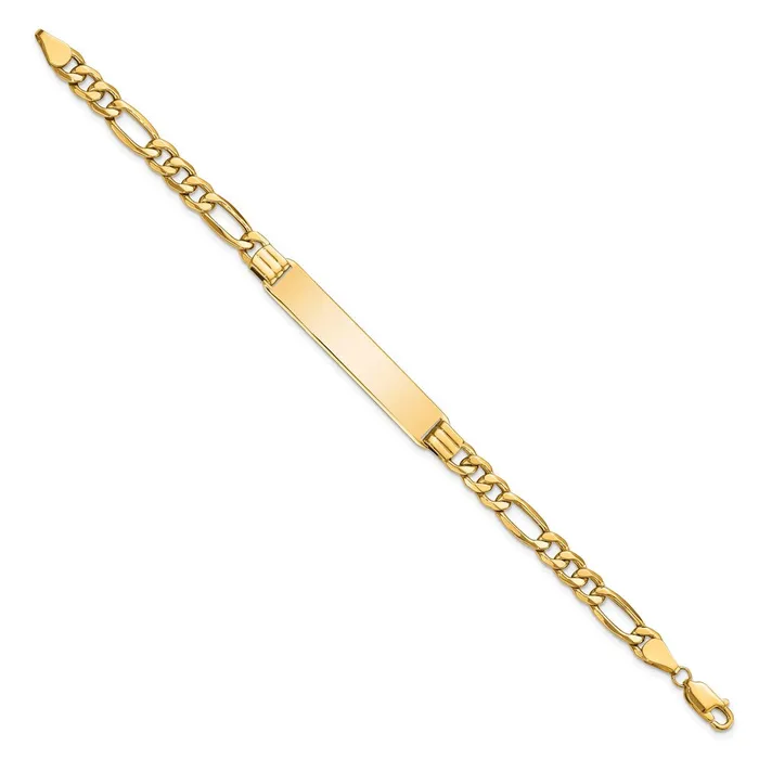 WB Choice Jewelry 14k SemiSolid Figaro Link ID BraceletWBCDCID1417 Bracelets WB Choice Jewelry 14k SemiSolid Figaro Link ID BraceletWBCDCID1417 Bracelets