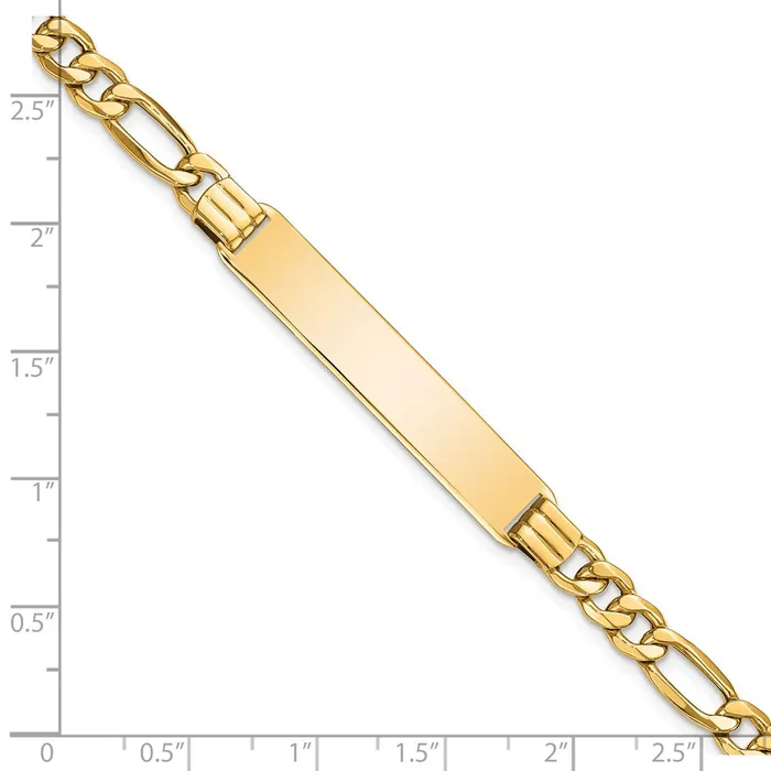 WB Choice Jewelry 14k SemiSolid Figaro Link ID BraceletWBCDCID1417 Bracelets WB Choice Jewelry 14k SemiSolid Figaro Link ID BraceletWBCDCID1417 Bracelets