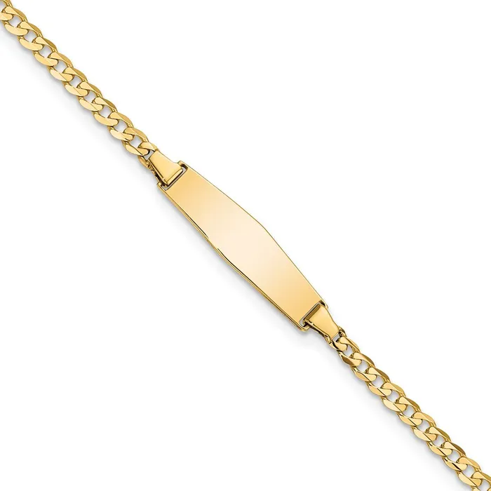 WB Choice Jewelry 14k Soft Diamond Shape Curb Link ID BraceletWBCCUR070IDC7 Bracelets WB Choice Jewelry 14k Soft Diamond Shape Curb Link ID BraceletWBCCUR070IDC7 Bracelets