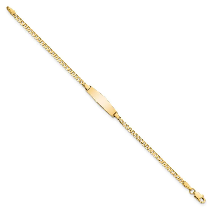 WB Choice Jewelry 14k Soft Diamond Shape Curb Link ID BraceletWBCCUR070IDC7 Bracelets WB Choice Jewelry 14k Soft Diamond Shape Curb Link ID BraceletWBCCUR070IDC7 Bracelets