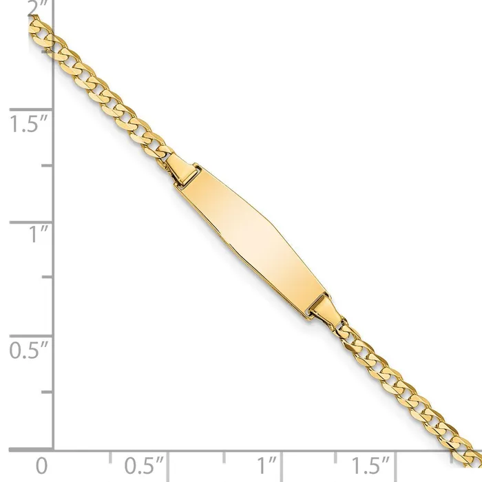 WB Choice Jewelry 14k Soft Diamond Shape Curb Link ID BraceletWBCCUR070IDC7 Bracelets WB Choice Jewelry 14k Soft Diamond Shape Curb Link ID BraceletWBCCUR070IDC7 Bracelets