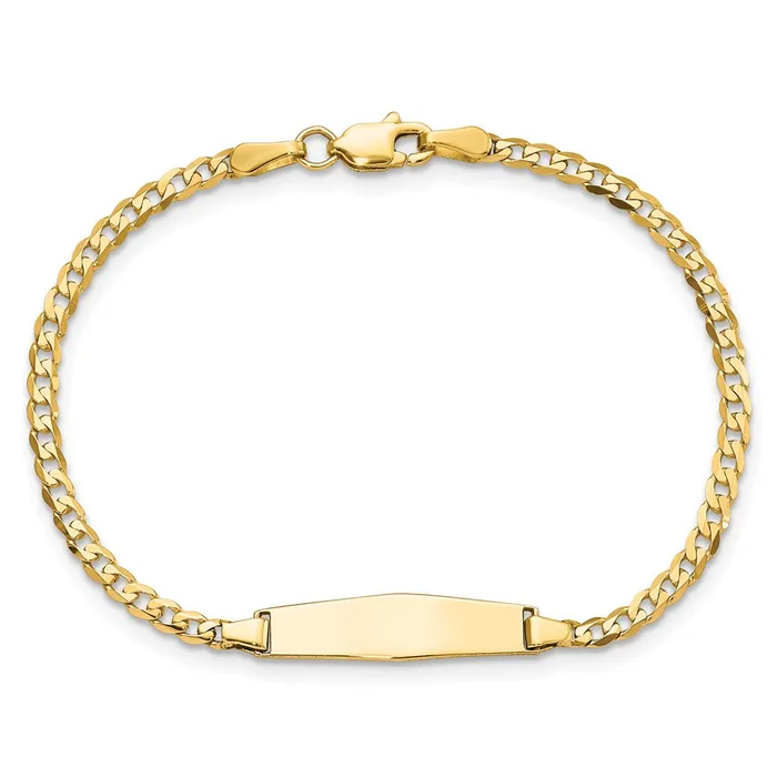 WB Choice Jewelry 14k Soft Diamond Shape Curb Link ID BraceletWBCCUR070IDC7 Bracelets WB Choice Jewelry 14k Soft Diamond Shape Curb Link ID BraceletWBCCUR070IDC7 Bracelets