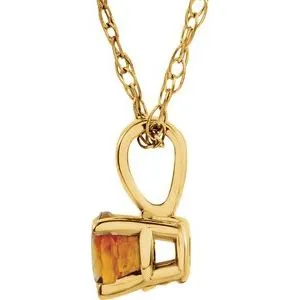 WB Choice Jewelry 14K Yellow 3 mm Round Imitation Citrine Youth Birthstone 14 Necklace2839370056PSTWBC Necklaces WB Choice Jewelry 14K Yellow 3 mm Round Imitation Citrine Youth Birthstone 14 Necklace2839370056PSTWBC Necklaces