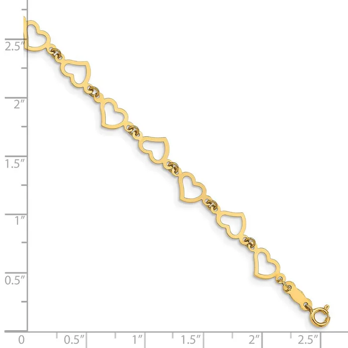 WB Choice Jewelry Bracelets 14K Flat Open Hearts BraceletWBCFB135775 WB Choice Jewelry Bracelets 14K Flat Open Hearts BraceletWBCFB135775