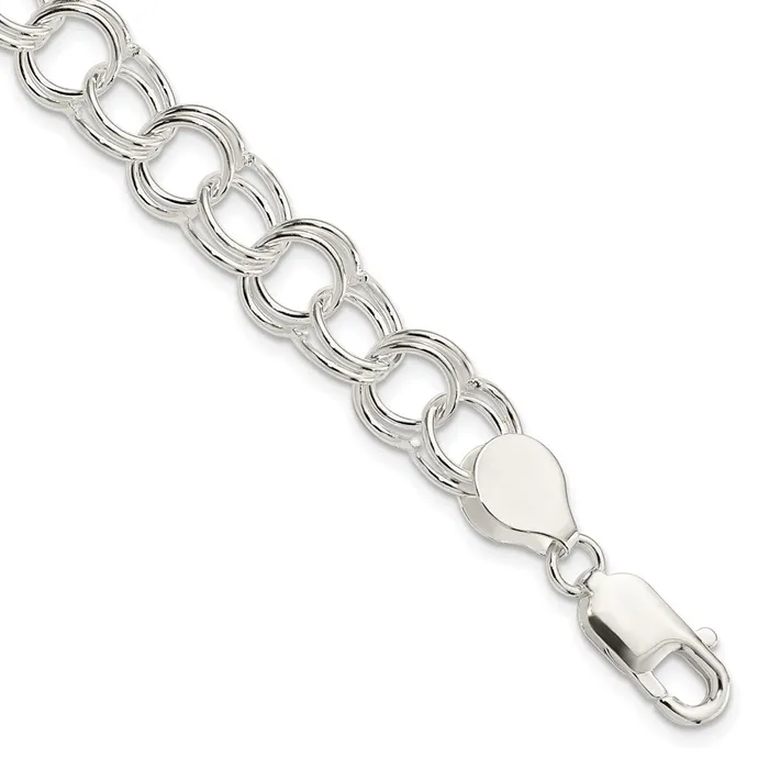 WB Choice Jewelry Bracelets Sterling Silver 825mm Double Link Charm BraceletWBCQDH1007