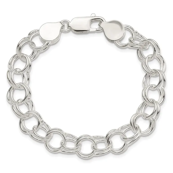 WB Choice Jewelry Bracelets Sterling Silver 825mm Double Link Charm BraceletWBCQDH1007 WB Choice Jewelry Bracelets Sterling Silver 825mm Double Link Charm BraceletWBCQDH1007