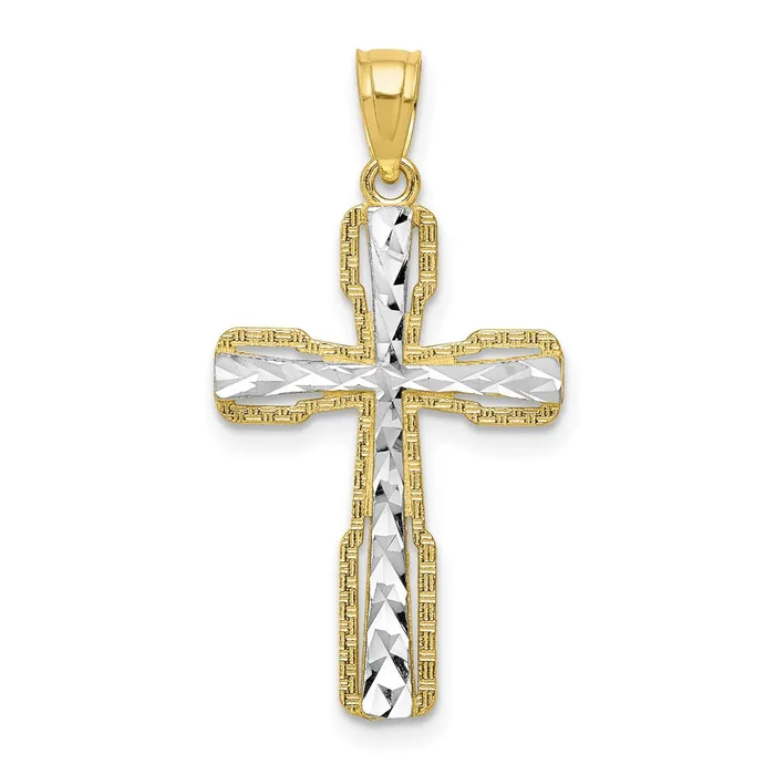 WB Choice Jewelry Necklaces 10k Rhodium DiamondCut Cross PendantWBC10C1099 WB Choice Jewelry Necklaces 10k Rhodium DiamondCut Cross PendantWBC10C1099