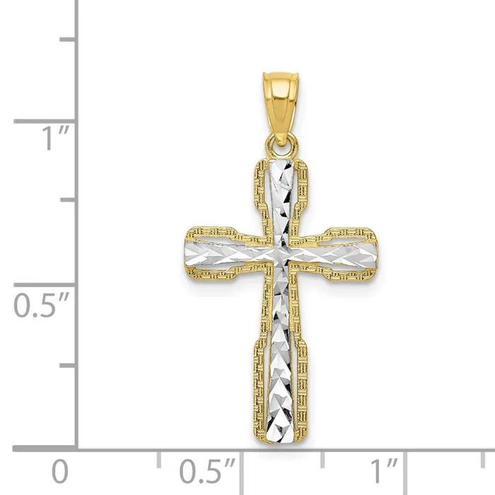 WB Choice Jewelry Necklaces 10k Rhodium DiamondCut Cross PendantWBC10C1099 WB Choice Jewelry Necklaces 10k Rhodium DiamondCut Cross PendantWBC10C1099
