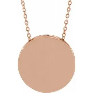 WB Choice Jewelry Necklaces 14K Rose 17 mm Engravable Scroll Disc 1618 Necklace86634602PSTWBC WB Choice Jewelry Necklaces 14K Rose 17 mm Engravable Scroll Disc 1618 Necklace86634602PSTWBC