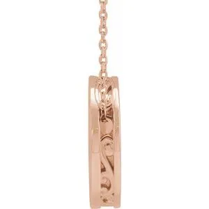 WB Choice Jewelry Necklaces 14K Rose 17 mm Engravable Scroll Disc 1618 Necklace86634602PSTWBC WB Choice Jewelry Necklaces 14K Rose 17 mm Engravable Scroll Disc 1618 Necklace86634602PSTWBC