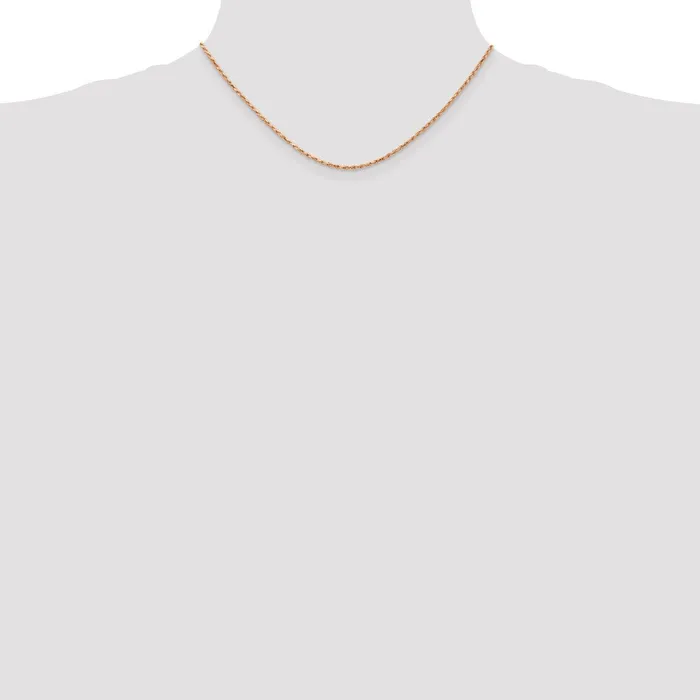 WB Choice Jewelry Necklaces 14k Rose Gold 18mm DC Machinemade Rope ChainWBCR01416 WB Choice Jewelry Necklaces 14k Rose Gold 18mm DC Machinemade Rope ChainWBCR01416