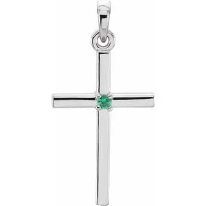 WB Choice Jewelry Necklaces Platinum 2265x114 mm Emerald Cross PendantR423266026PSTWBC WB Choice Jewelry Necklaces Platinum 2265x114 mm Emerald Cross PendantR423266026PSTWBC