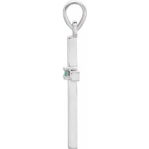 WB Choice Jewelry Necklaces Platinum 2265x114 mm Emerald Cross PendantR423266026PSTWBC WB Choice Jewelry Necklaces Platinum 2265x114 mm Emerald Cross PendantR423266026PSTWBC