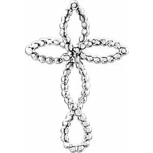 WB Choice Jewelry Necklaces Platinum Beaded Cross Pendant R42347104PSTWBC WB Choice Jewelry Necklaces Platinum Beaded Cross Pendant R42347104PSTWBC