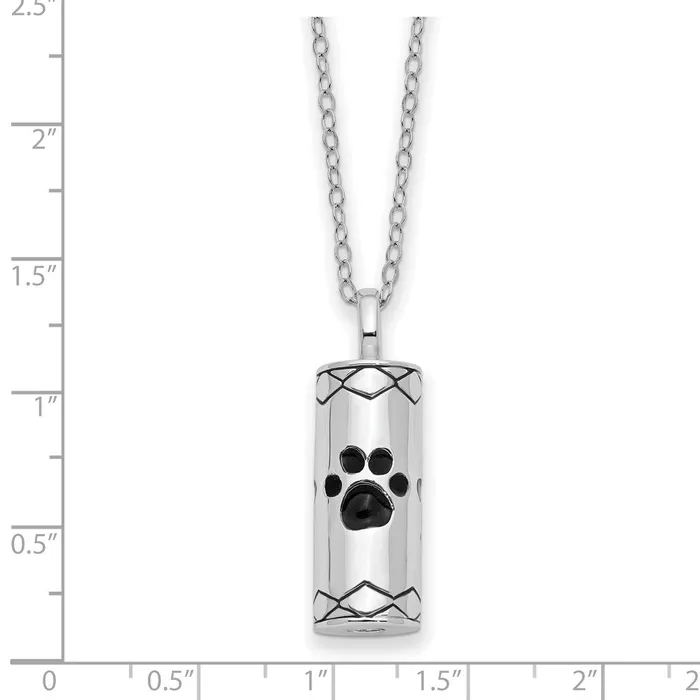 WB Choice Jewelry Necklaces Sterling Silver Antiqued Cylinder with Paws Ash Holder 18in NecklaceWBCQSX780 WB Choice Jewelry Necklaces Sterling Silver Antiqued Cylinder with Paws Ash Holder 18in NecklaceWBCQSX780
