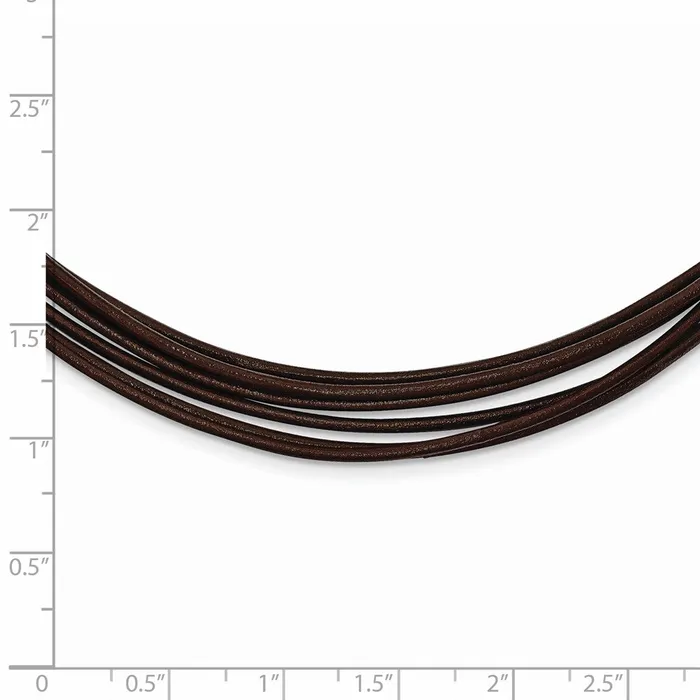 WB Choice Jewelry Necklaces Sterling Silver Rhodiumplated 16inch Brown MultiCord Leather NecklaceWBCQK4116 WB Choice Jewelry Necklaces Sterling Silver Rhodiumplated 16inch Brown MultiCord Leather NecklaceWBCQK4116