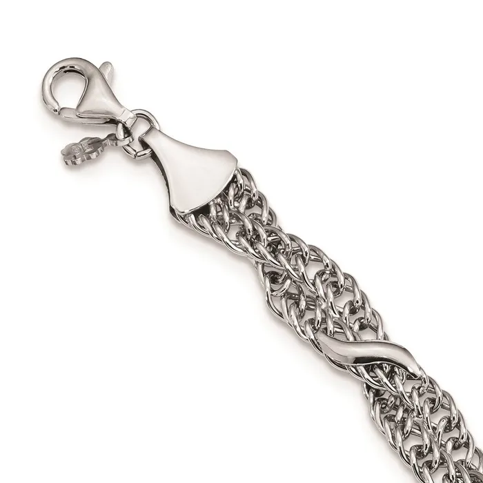 WB Choice Jewelry Necklaces Sterling Silver RhodiumPlated Double Twisted Cable 2in ext NecklaceWBCQG451617 WB Choice Jewelry Necklaces Sterling Silver RhodiumPlated Double Twisted Cable 2in ext NecklaceWBCQG451617