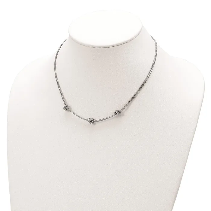 WB Choice Jewelry Necklaces Sterling Silver Rhodiumplated Knotted Mesh w2in Ext NecklaceWBCQG599817 WB Choice Jewelry Necklaces Sterling Silver Rhodiumplated Knotted Mesh w2in Ext NecklaceWBCQG599817