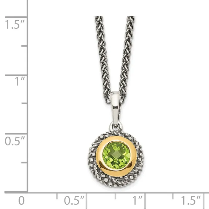 WB Choice Jewelry Necklaces Sterling Silver w14k Peridot NecklaceWBCQTC1470 WB Choice Jewelry Necklaces Sterling Silver w14k Peridot NecklaceWBCQTC1470