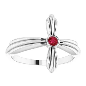 WB Choice Jewelry Platinum Ruby Sideways Cross Ring R43069633PSTWBC Rings WB Choice Jewelry Platinum Ruby Sideways Cross Ring R43069633PSTWBC Rings