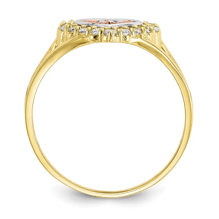 WB Choice Jewelry Rings 10k Twotone Sweet 15 CZ Heart RingWBC10C1220 WB Choice Jewelry Rings 10k Twotone Sweet 15 CZ Heart RingWBC10C1220