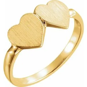 WB Choice Jewelry Rings 10K Yellow 138x7 mm Double Heart Signet Ring41934651PSTWBC WB Choice Jewelry Rings 10K Yellow 138x7 mm Double Heart Signet Ring41934651PSTWBC