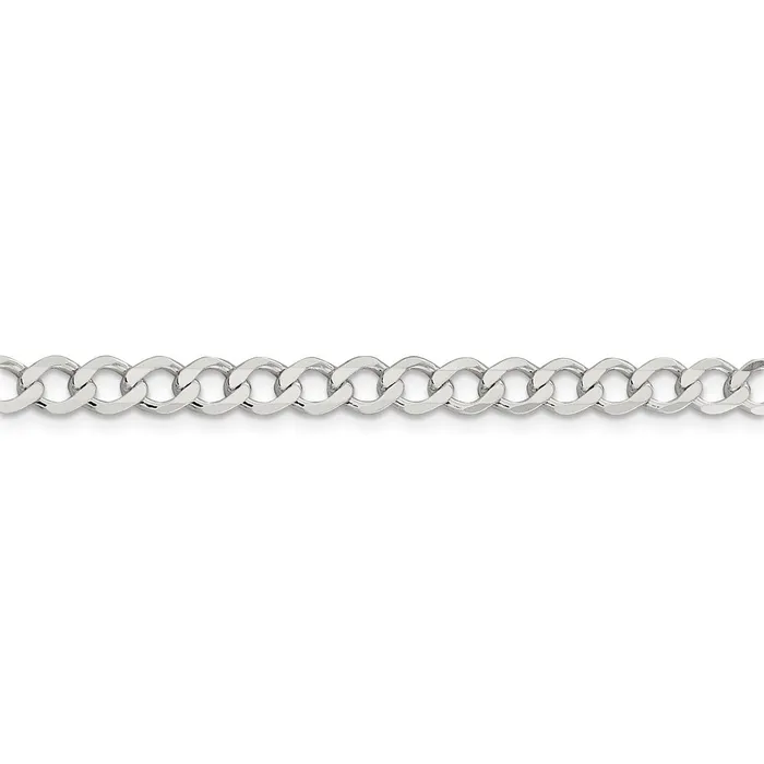WB Choice Jewelry Rings Sterling Silver 53mm Semisolid Flat Curb ChainWBCQLFB12020 WB Choice Jewelry Rings Sterling Silver 53mm Semisolid Flat Curb ChainWBCQLFB12020