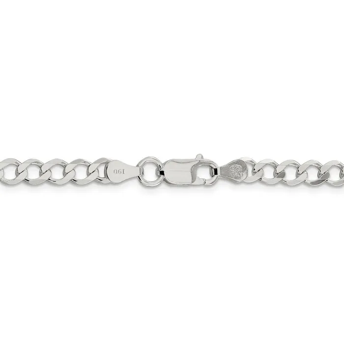 WB Choice Jewelry Rings Sterling Silver 53mm Semisolid Flat Curb ChainWBCQLFB12020 WB Choice Jewelry Rings Sterling Silver 53mm Semisolid Flat Curb ChainWBCQLFB12020