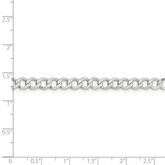 WB Choice Jewelry Rings Sterling Silver 53mm Semisolid Flat Curb ChainWBCQLFB12020 WB Choice Jewelry Rings Sterling Silver 53mm Semisolid Flat Curb ChainWBCQLFB12020