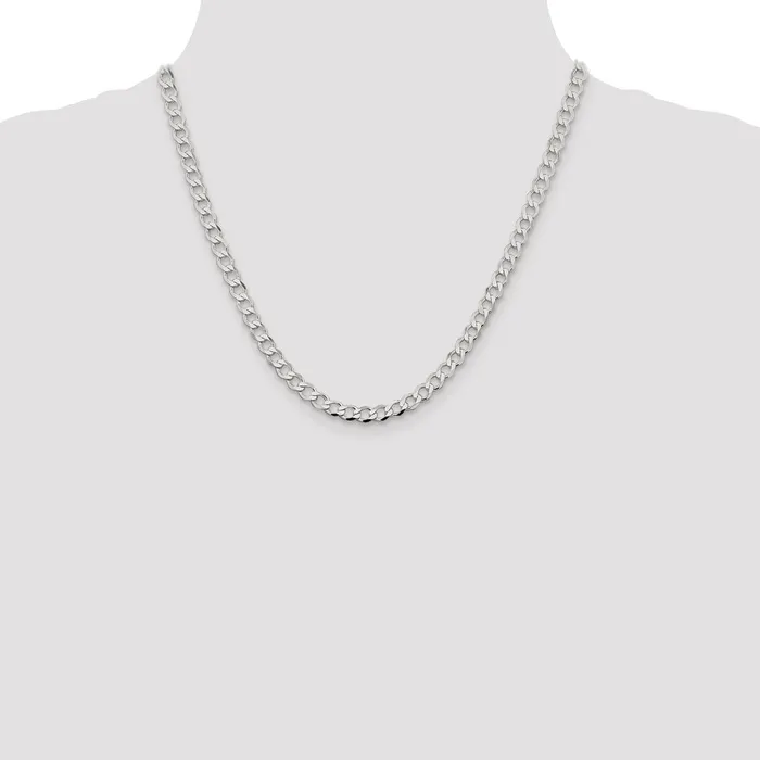 WB Choice Jewelry Rings Sterling Silver 53mm Semisolid Flat Curb ChainWBCQLFB12020 WB Choice Jewelry Rings Sterling Silver 53mm Semisolid Flat Curb ChainWBCQLFB12020