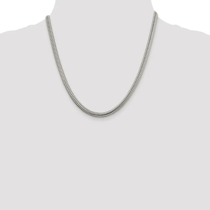 WB Choice Jewelry Rings Sterling Silver 5mm Round Snake ChainWBCQSNL12020 WB Choice Jewelry Rings Sterling Silver 5mm Round Snake ChainWBCQSNL12020