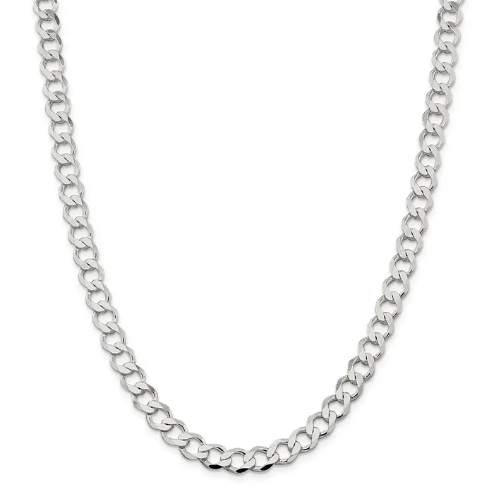 WB Choice Jewelry Rings Sterling Silver 81mm Semisolid Flat Curb ChainWBCQLFB18024 WB Choice Jewelry Rings Sterling Silver 81mm Semisolid Flat Curb ChainWBCQLFB18024